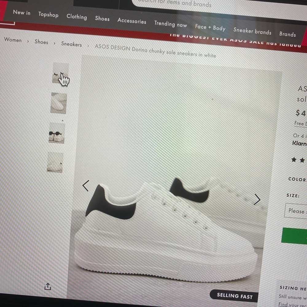 Asos Platform sneakers, worn once